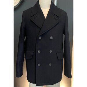 Ted Baker 273719 Charcoal Navy Blue Short‎ Wool Blend Peacoat Size 2 (med)